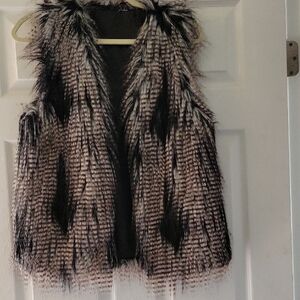 FP Movement by Free People Black and White Faux Fur Vest